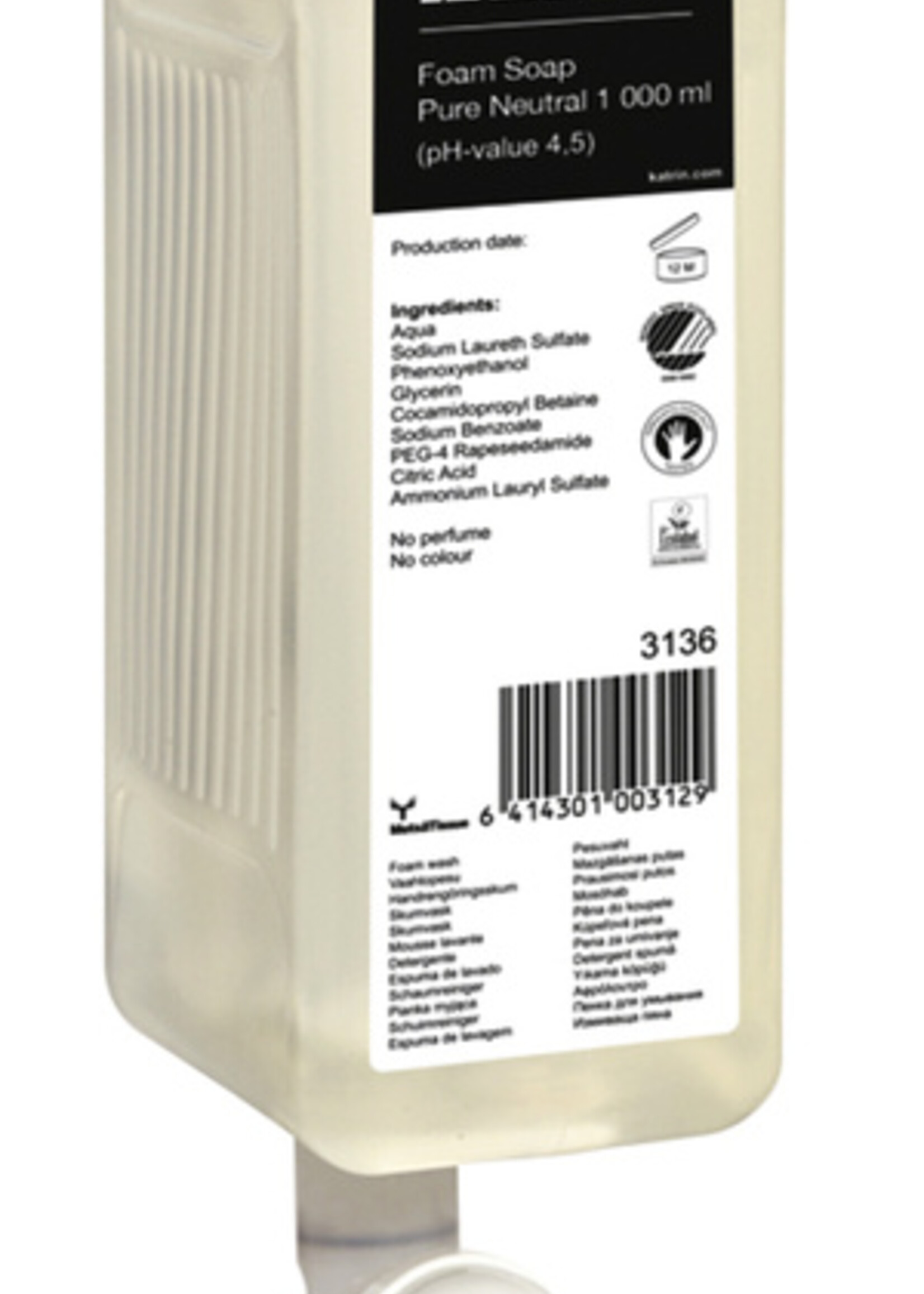 Katrin Savon mains Katrin 3136 1000ml mousse Pure Neutral 6 flacons