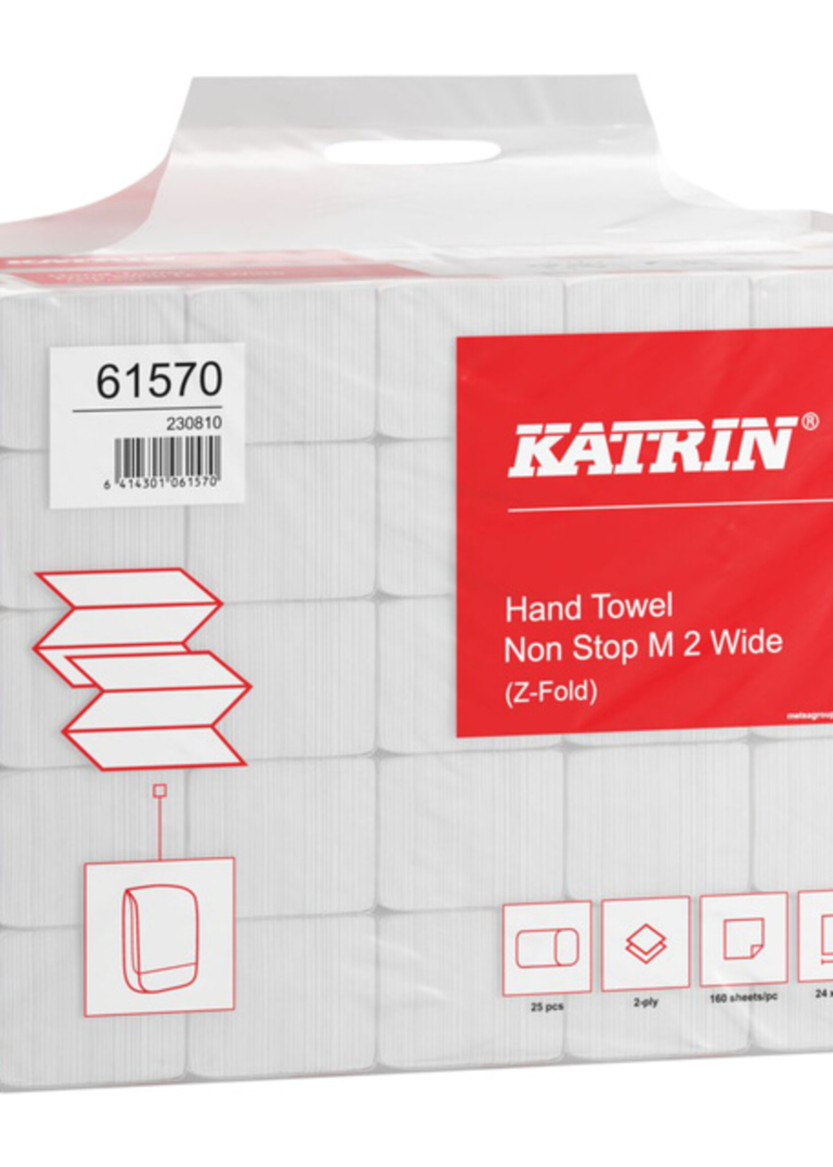 Katrin Handdoek Katrin Z-vouw 2-laags wit 240x240mm