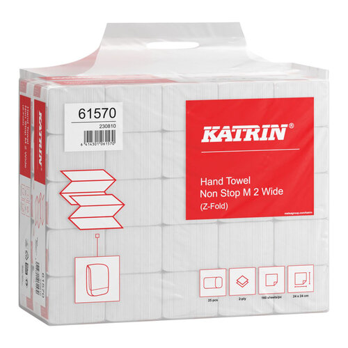 Katrin Handdoek Katrin Z-vouw 2-laags wit 240x240mm