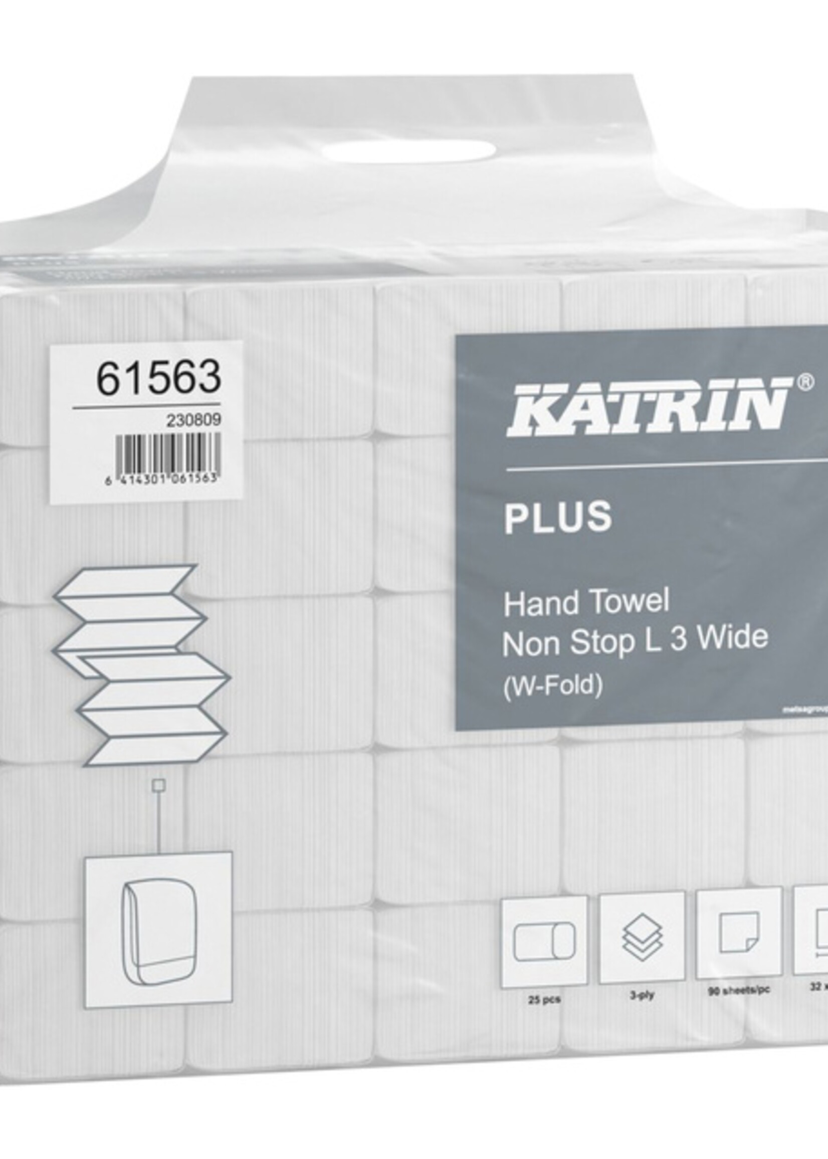Katrin Essuie-mains Katrin 61563 pli-W Plus 3 épaisseurs 24x32cm 25x90pcs