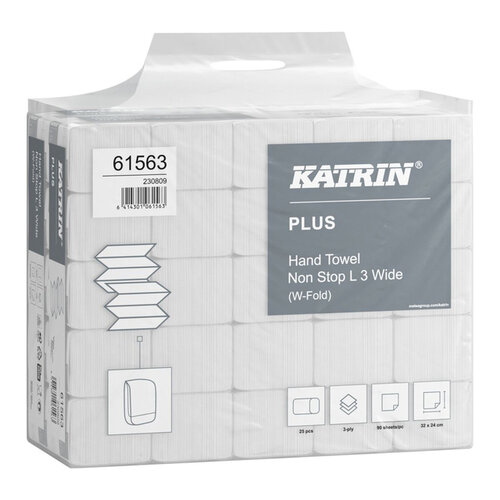 Katrin Handdoek Katrin W-vouw Plus 3-laags 320x240mm 25x90st