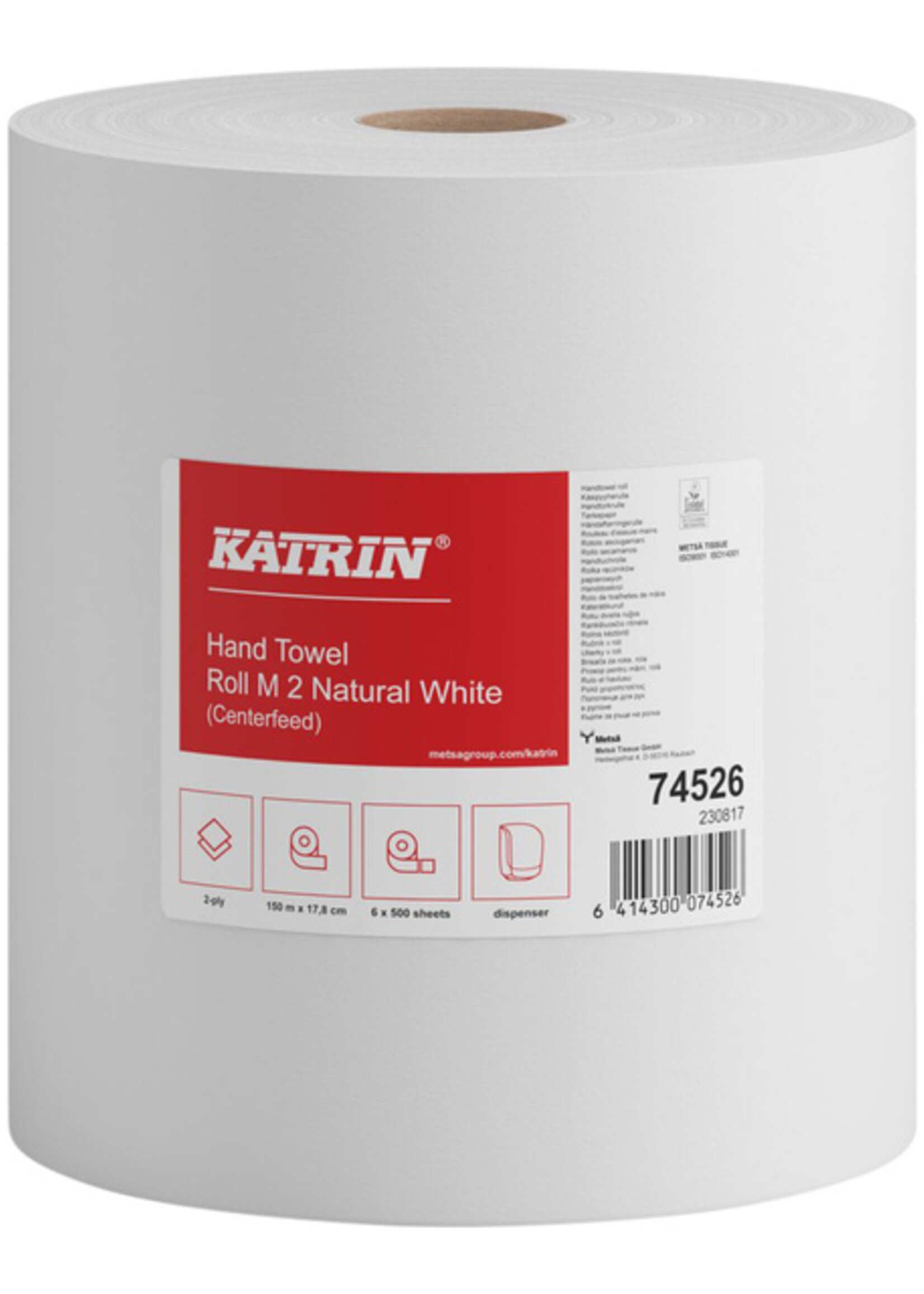Katrin Essuie-mains Katrin Centerfeed M2 74526 2 blanc Medium 150mx178mm