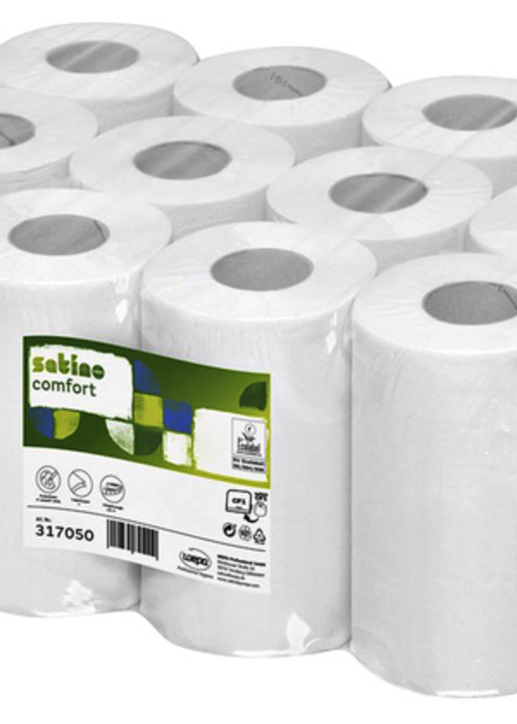 Satino by WEPA Poetsrol Satino Comfort Centrefeed mini 1-laags 120m 12rol