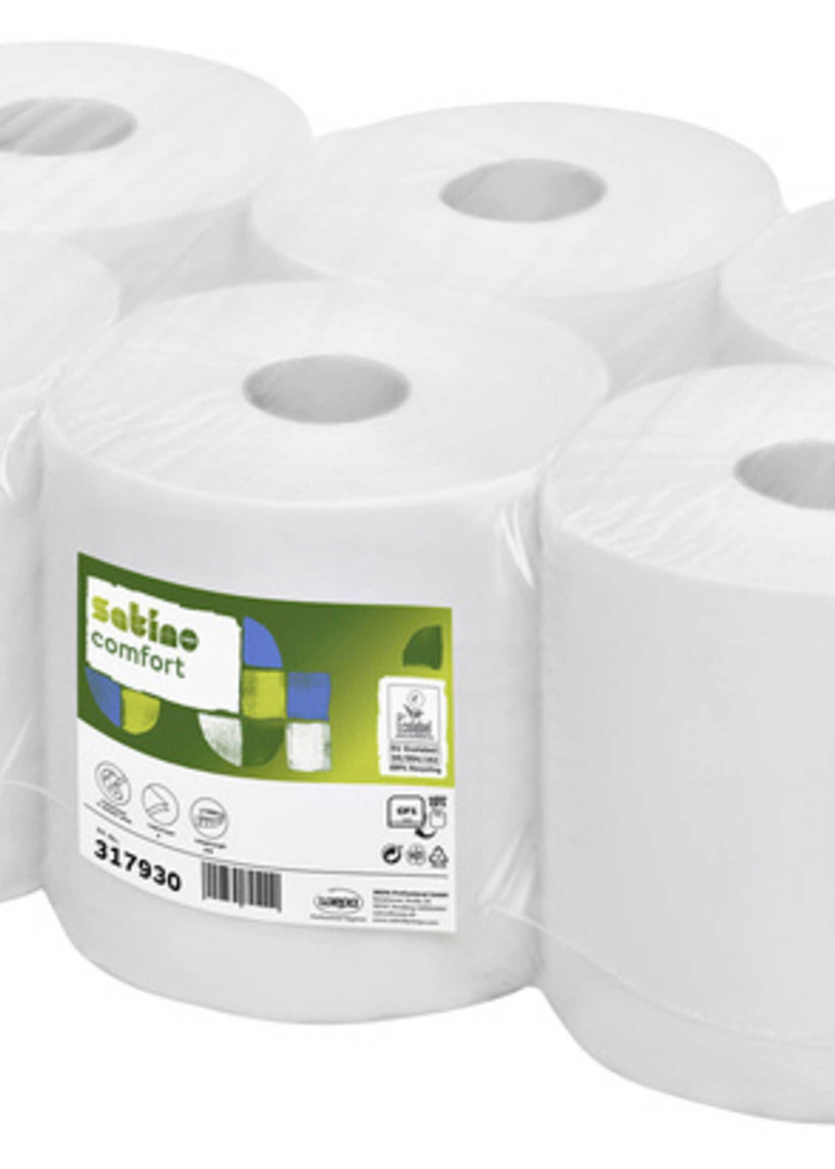 Satino by WEPA Rouleau de nettoyage Satino Confort Centrefeed Midi 1 épaisseur 275m 6 rouleaux