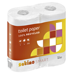 Papier toilette Satino Smart 2 ép 200 feuilles 4 rouleaux blanc