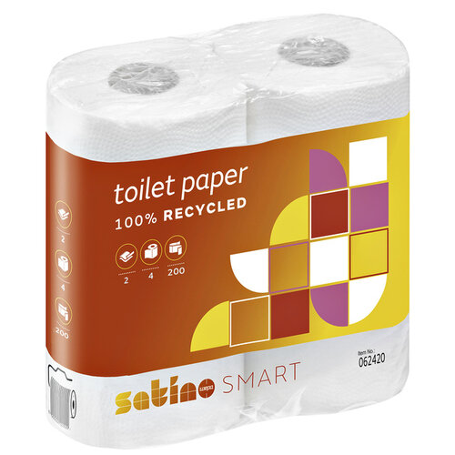 Satino by WEPA Papier toilette Satino Smart 2 ép 200 feuilles 4 rouleaux blanc