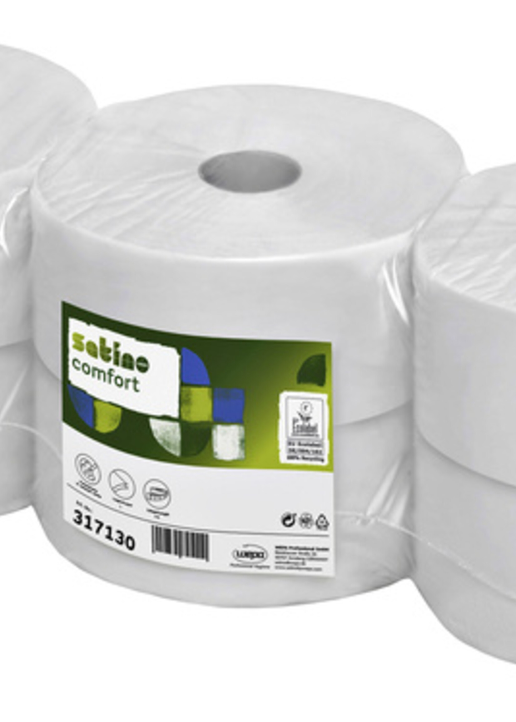 Satino by WEPA Toiletpapier Satino Jumborol Comfort 2-laags 66mmx380m wit