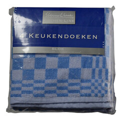 Keukendoek Felicia katoen blauw/wit 50x50cm 4 stuks