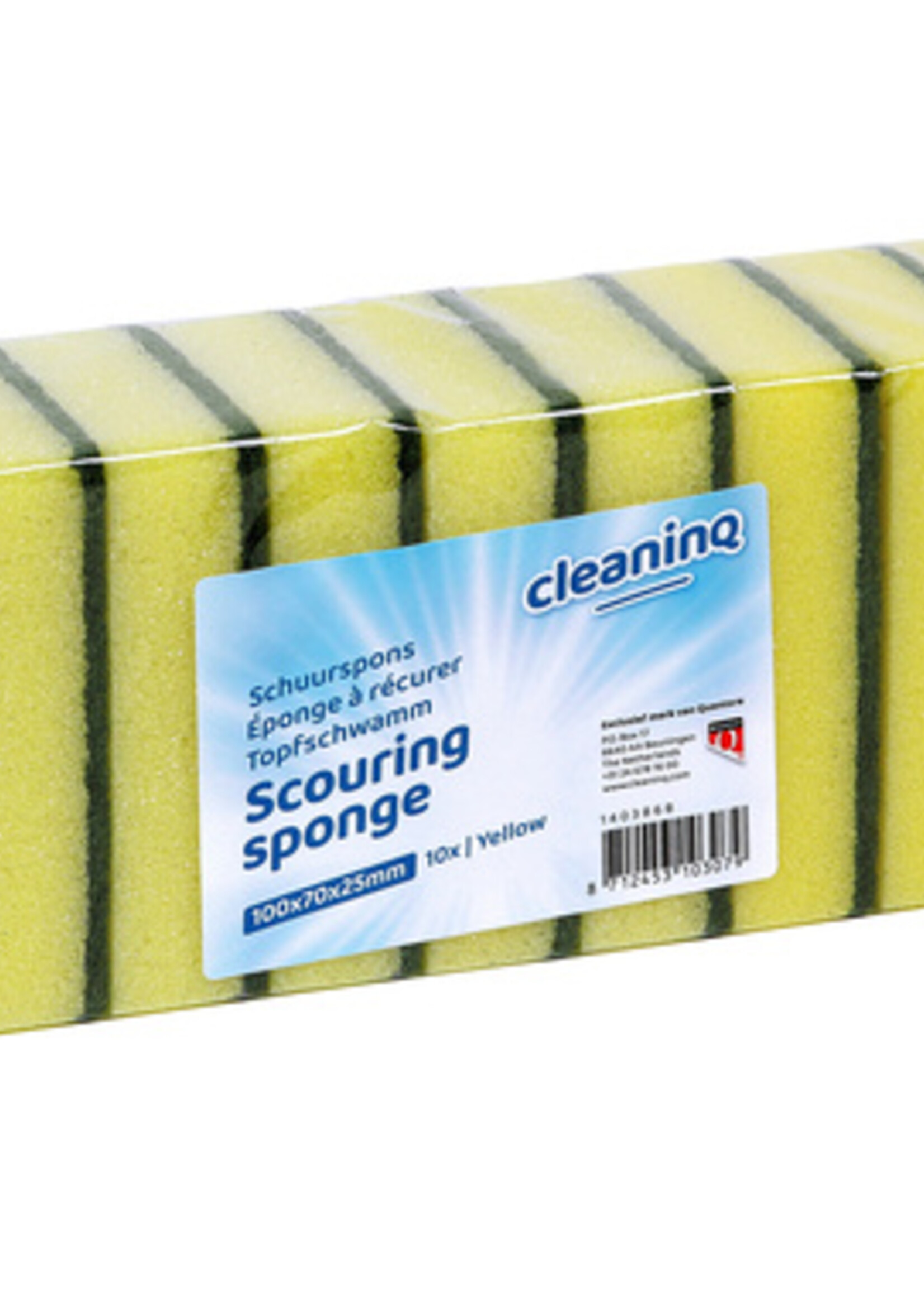 Cleaninq Schuurspons Cleaninq geel/groen 100x70x25mm 10 stuks