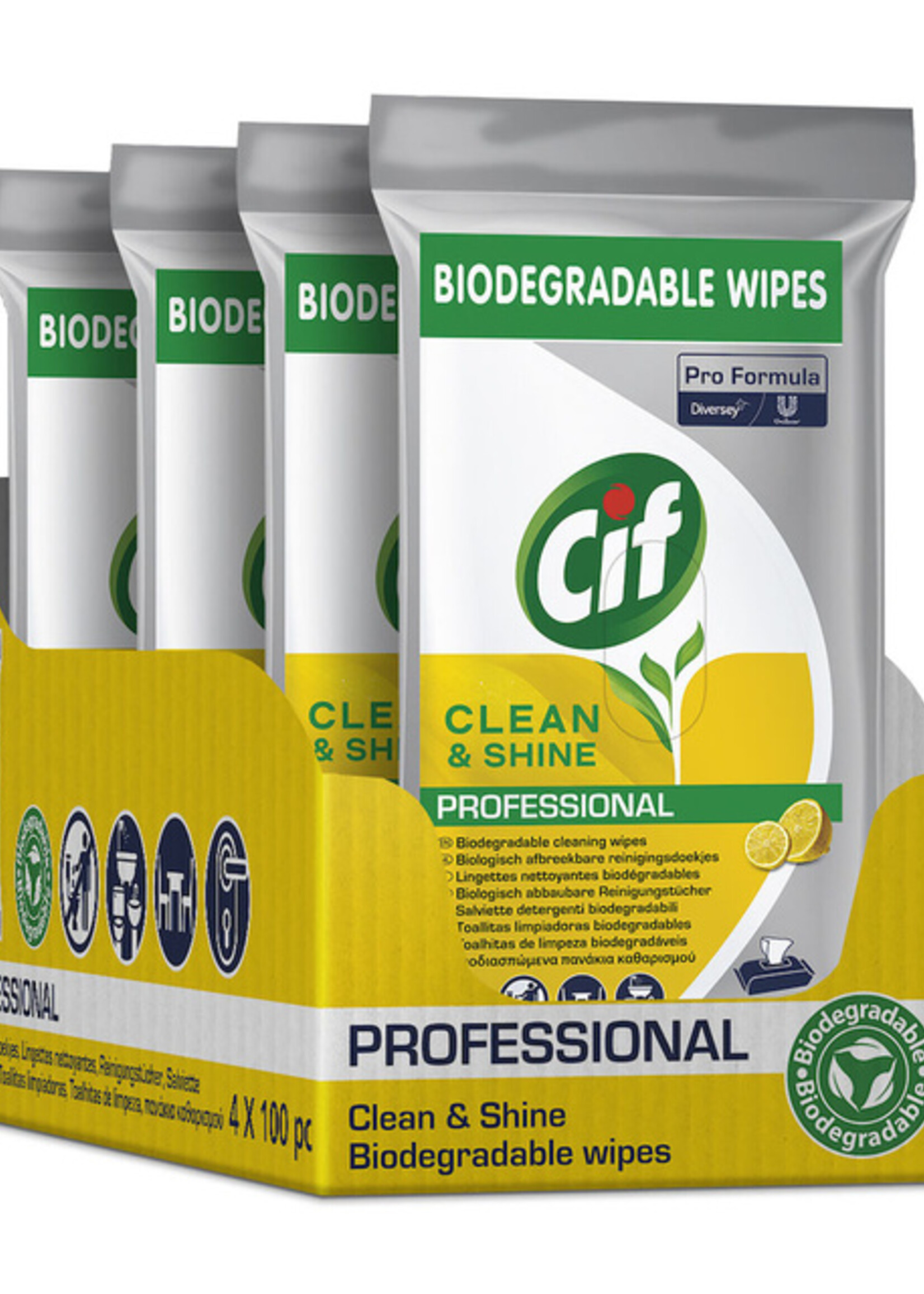 Cif Reinigingsdoekjes CIF Pro formula Multi Clean&Shine 100 stuks