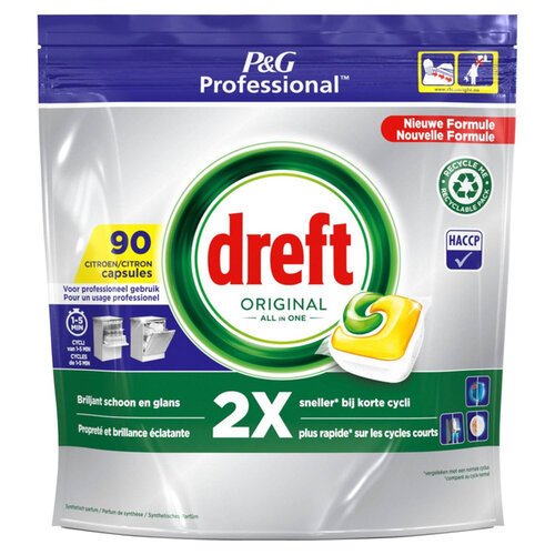 Dreft Vaatwastabletten Dreft All-in-1 professional lemon 90stuks