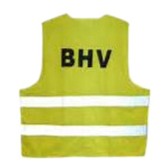 Gilet de sécurité avec impression 'BHV' jaune