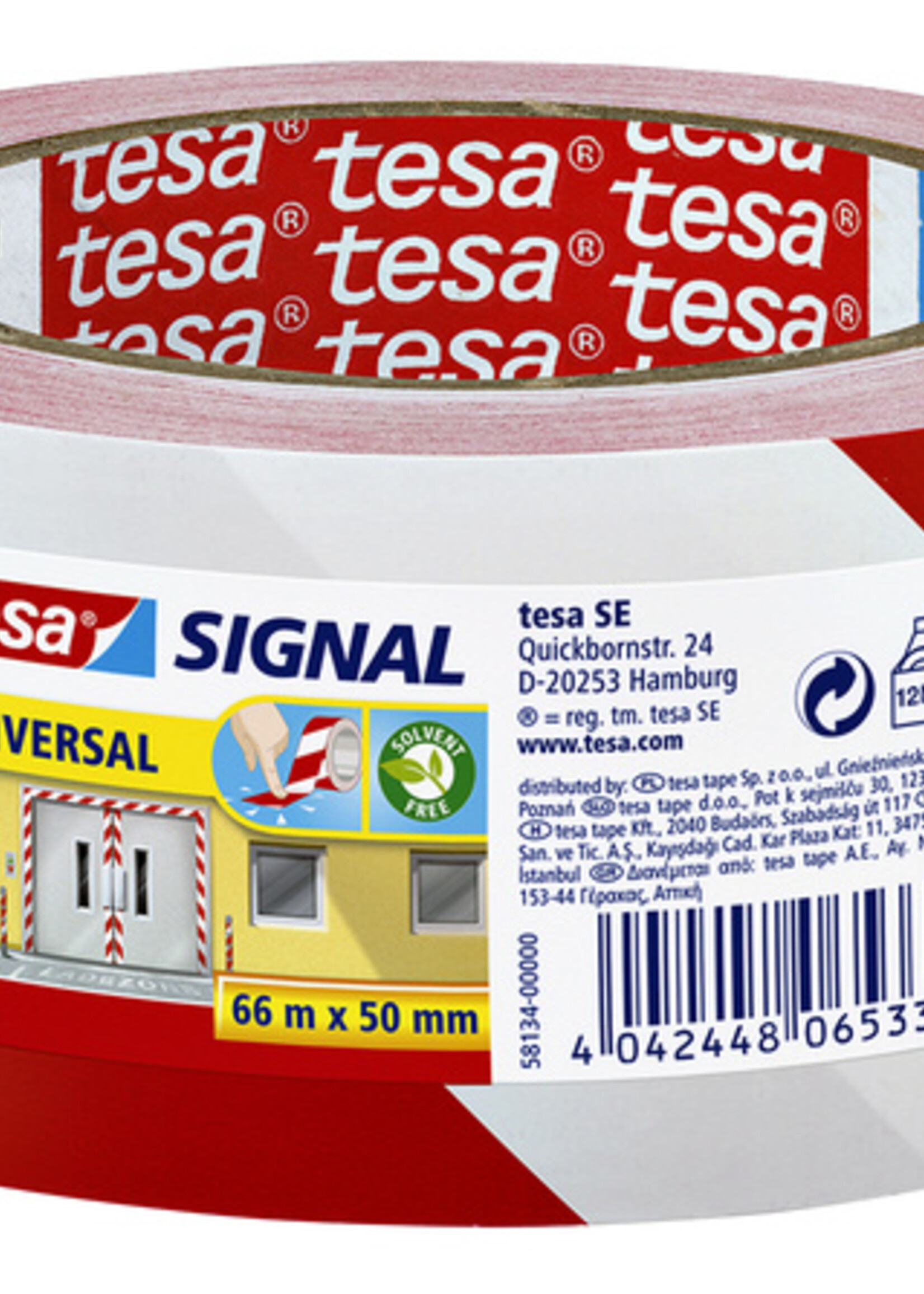 Tesa Waarschuwingstape Tesa 58134 rood/wit