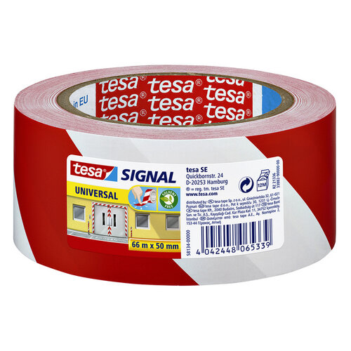 Tesa Ruban de signalisation Tesa 58134 rouge/blanc