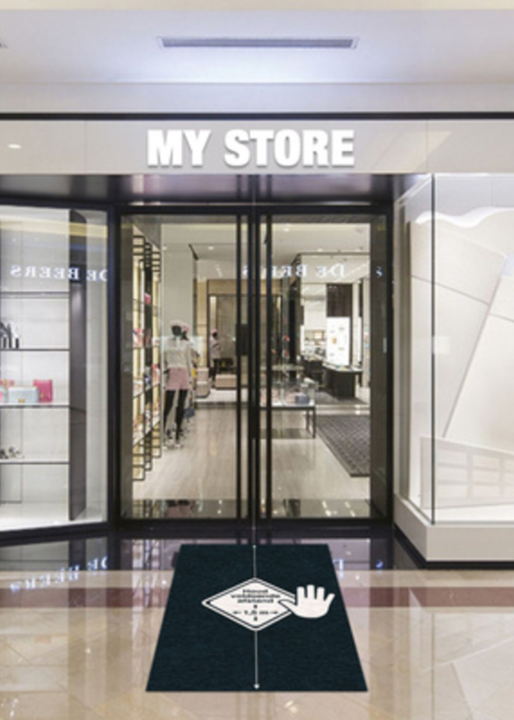 Kangaro Paillasson avec texte 'Afstand houden' 90x150cm