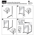 Nobo Ecran de protection bureau Nobo modulaire acrylique transparent 800x1000mm