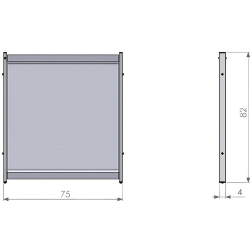 Nobo Bureauscherm Nobo Modulair doorzichtig PVC 750x820mm