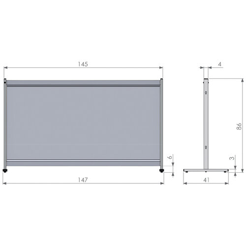 Nobo Bureauscherm Nobo doorzichtig PVC 1470x860mm