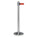 Securit Afzetpaal Securit RVS met rolband 210cm rood