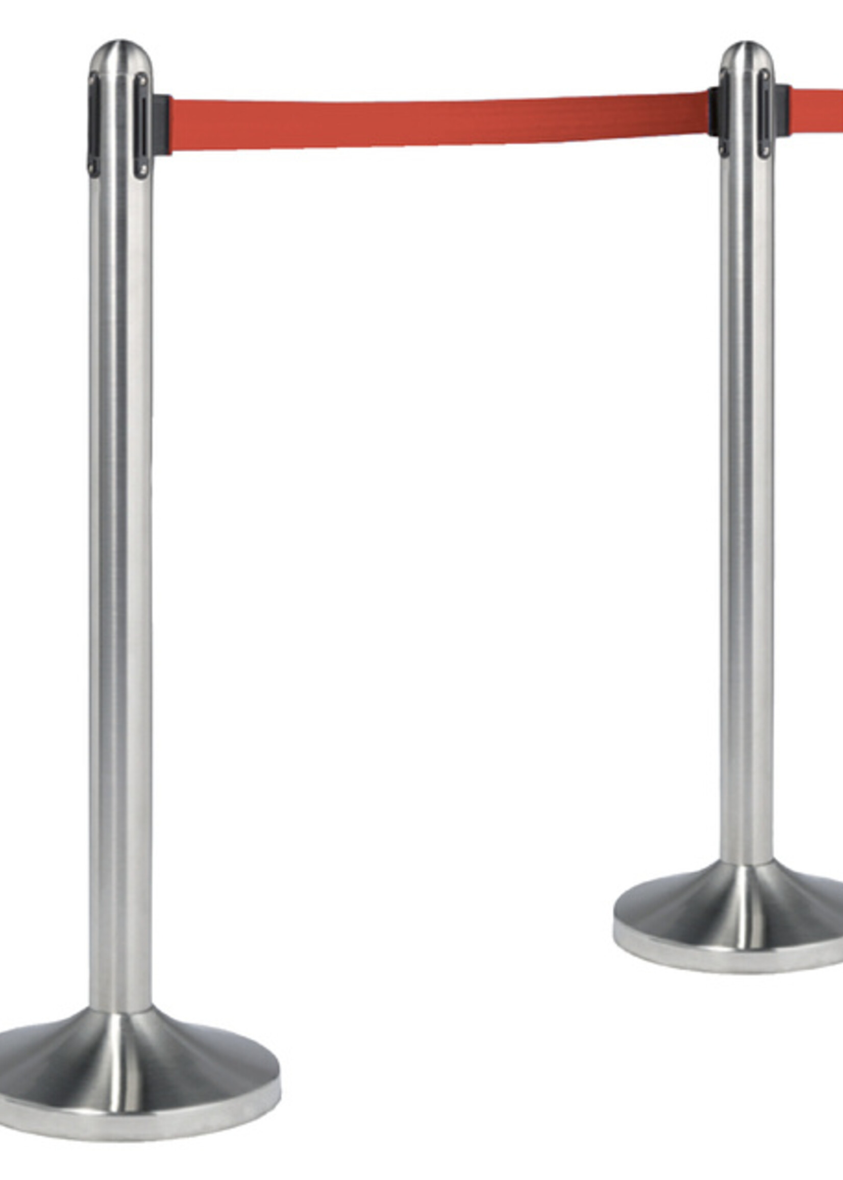 Securit Afzetpaal Securit RVS met rolband 210cm rood