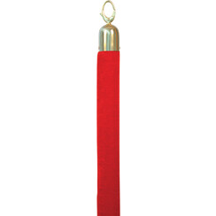 Corde Securit 150cm rouge avec embouts dorés