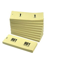 Bloc numéros de 1 à 1000 42x105mm jaune 10pcs