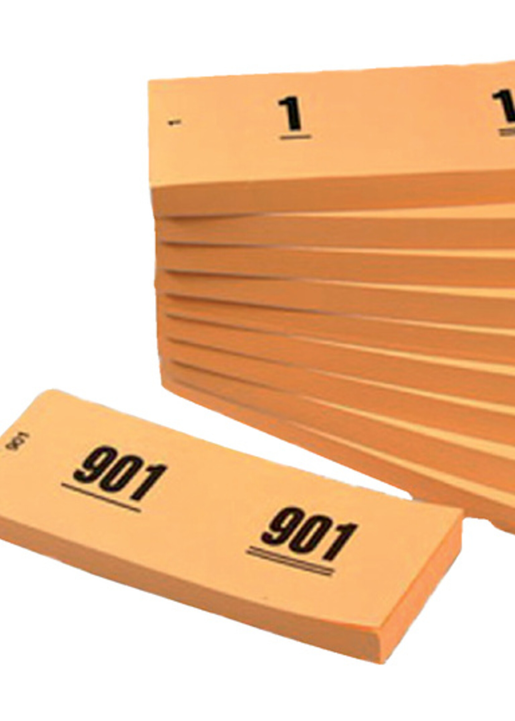 Office Nummerblok 42x105mm nummering 1-1000 oranje 10 stuks