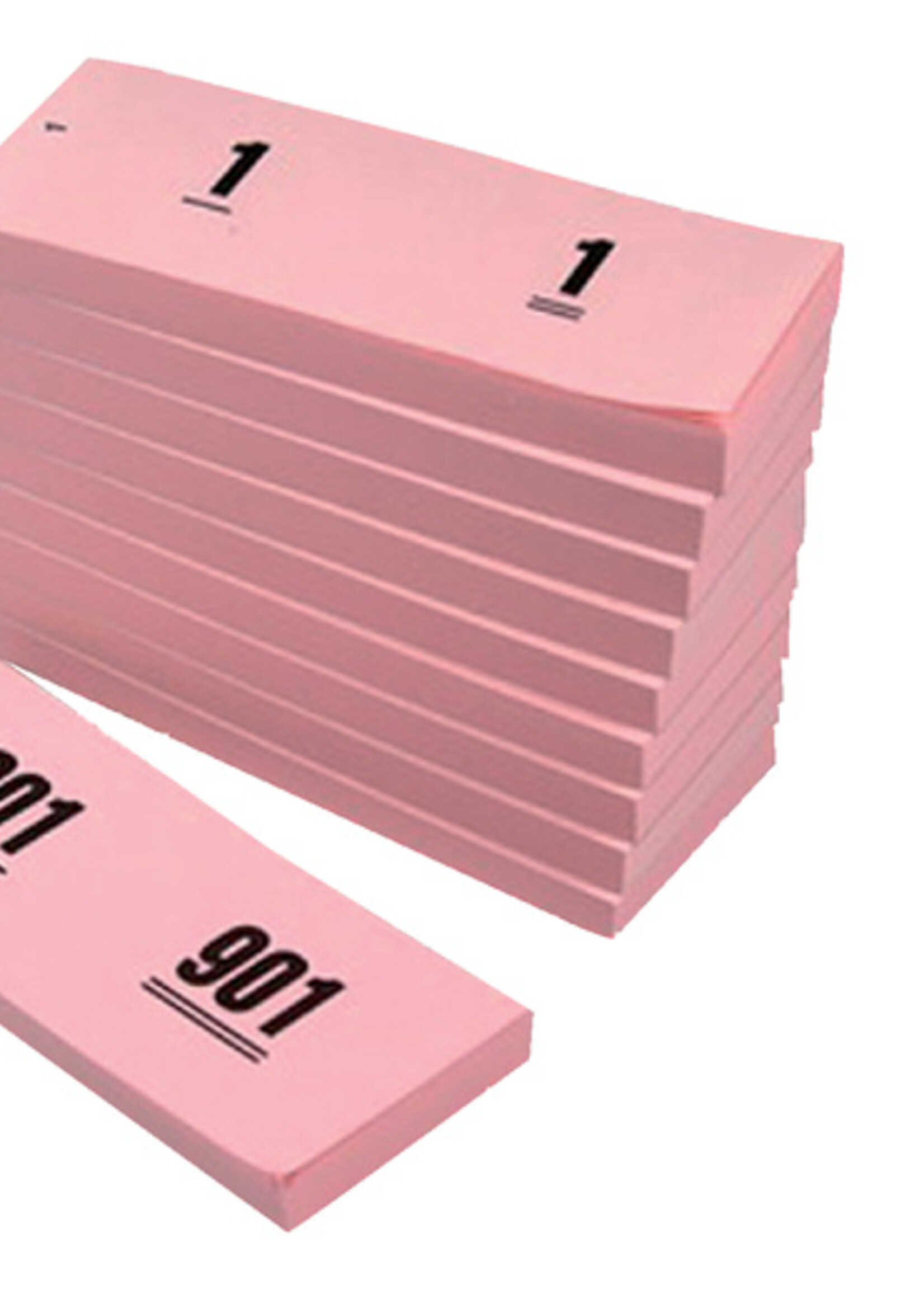 Office Bloc numéros de 1 à 1000 42x105mm rose10pcs
