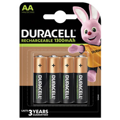 Pile rechargeable Duracell 4xAA 1300mAh Plus