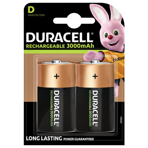 Duracell Batterij oplaadbaar Duracell 2xD 3000mAh Plus