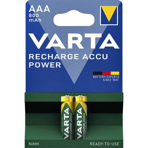 Varta Batterij oplaadbaar Varta 2xAAA 800mAh ready2use