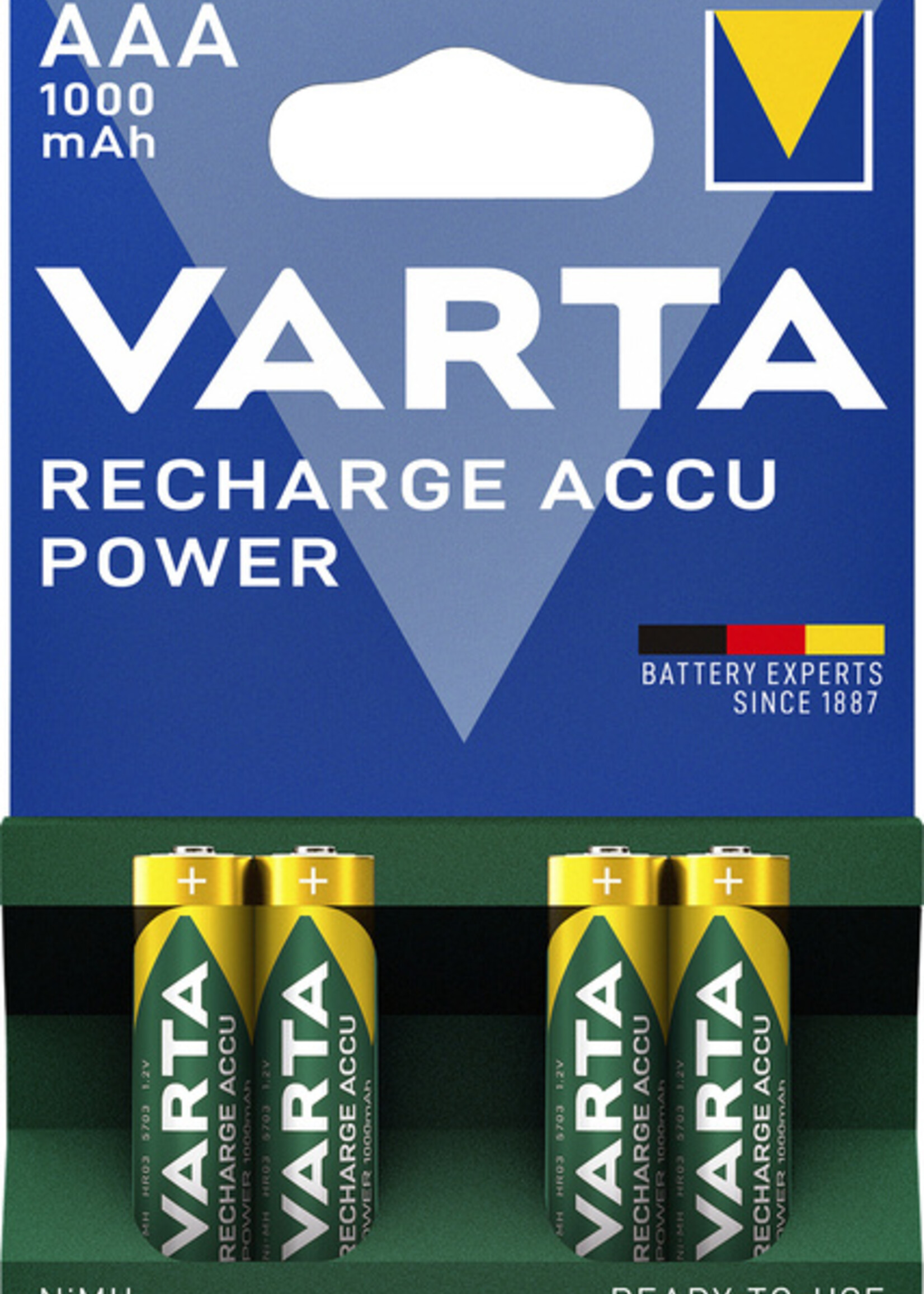 Varta Batterij oplaadbaar Varta 4xAAA 1000mAh ready2use