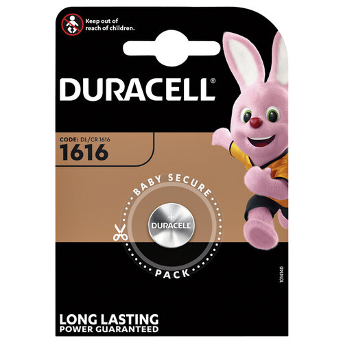 Duracell Batterij Duracell knoopcel 1xCR1616 lithium Ø16mm 3V-50mAh