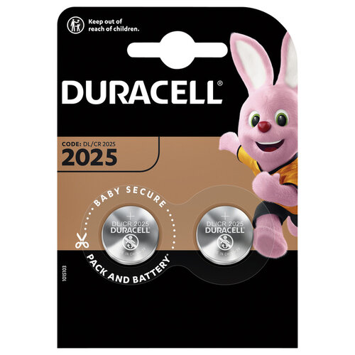 Duracell Batterij Duracell knoopcel 2xCR2025 lithium Ø20mm 3V-170mAh