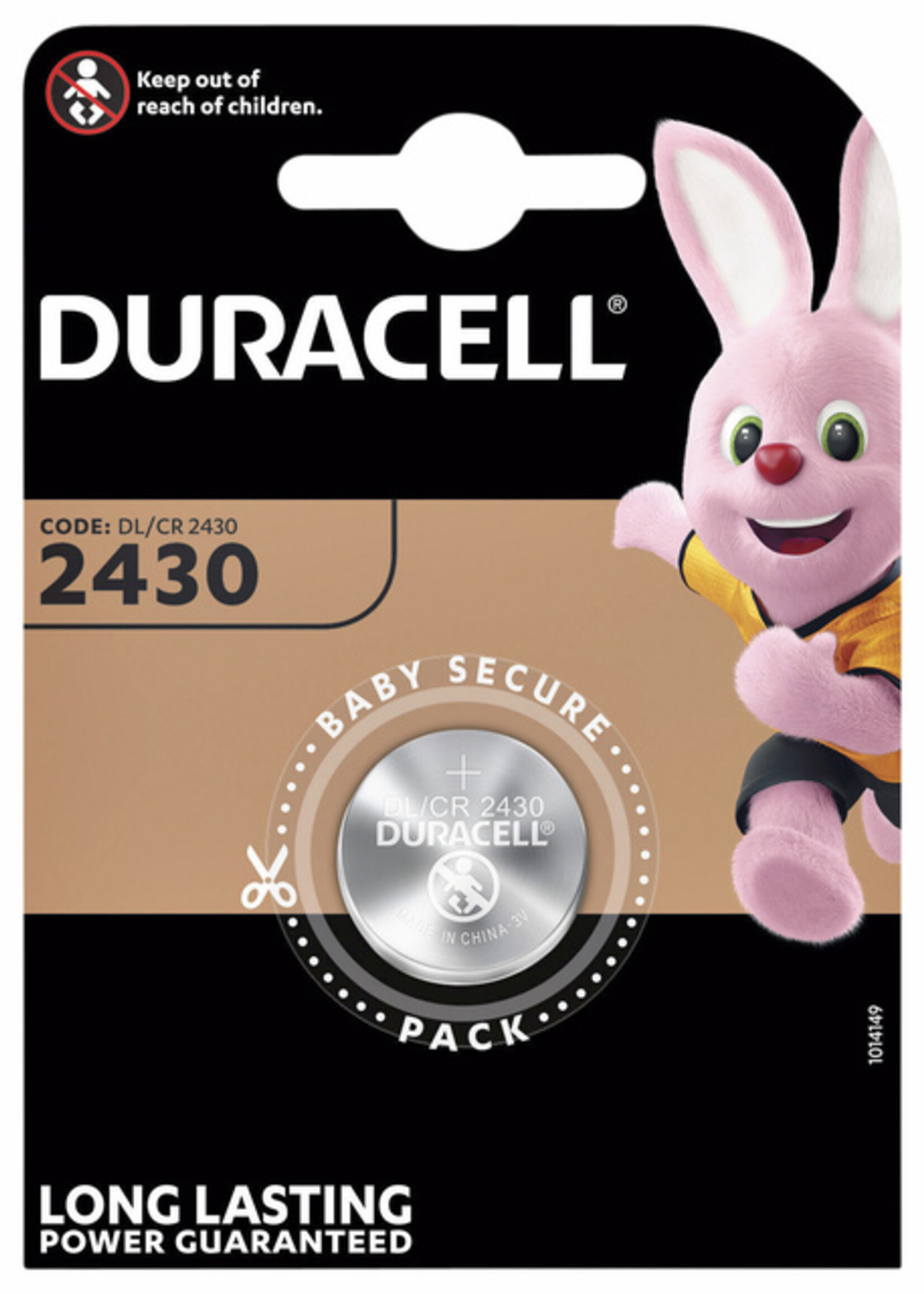 Duracell Batterij Duracell knoopcel 1xCR2430 lithium Ø24mm 3V-280mAh