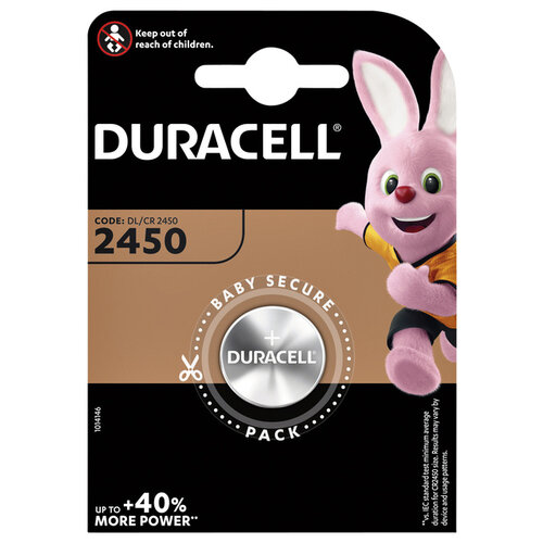 Duracell Batterij Duracell knoopcel 1xCR2450 lithium Ø24mm 3V-540mAh