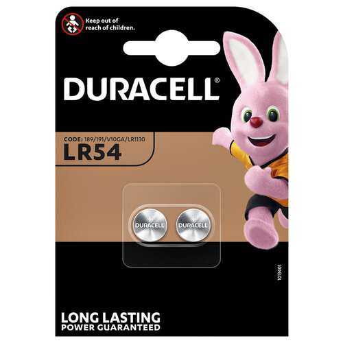 Duracell Pile bouton Duracell LR54 alcaline Ø11,6mm 2 pièces
