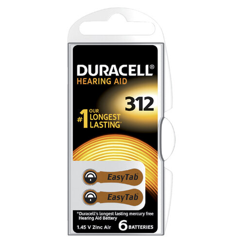 Duracell Batterij Duracell Hearing DA312 Ø7,9mm 180mAh 6 stuks