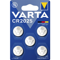 Batterij Varta knoopcel CR2025 lithium blister à 5stuk