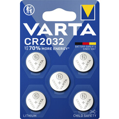 Pile bouton Varta CR2032 lithium blister de 5 pièces
