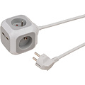 brennenstuhl Stekkerblok Brennenstuhl ALEA 4-voudig 2USB 1,4m wit H05VV-F 3G1,5 FR/BE