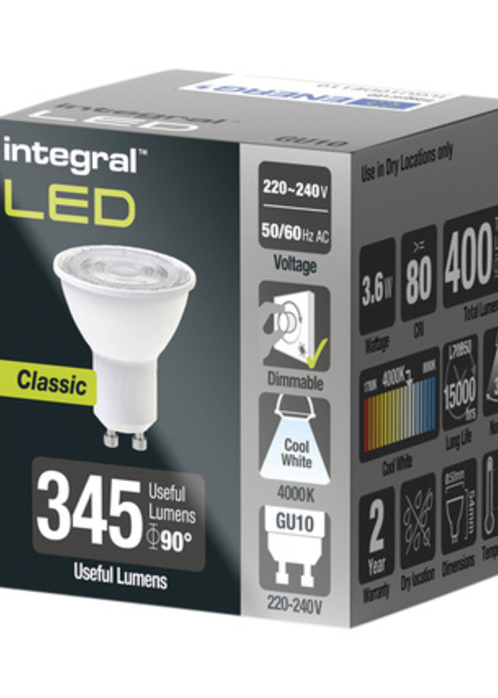 Integral Spot LED Integral GU10 4000K blanc froid 4,2W 430lumen