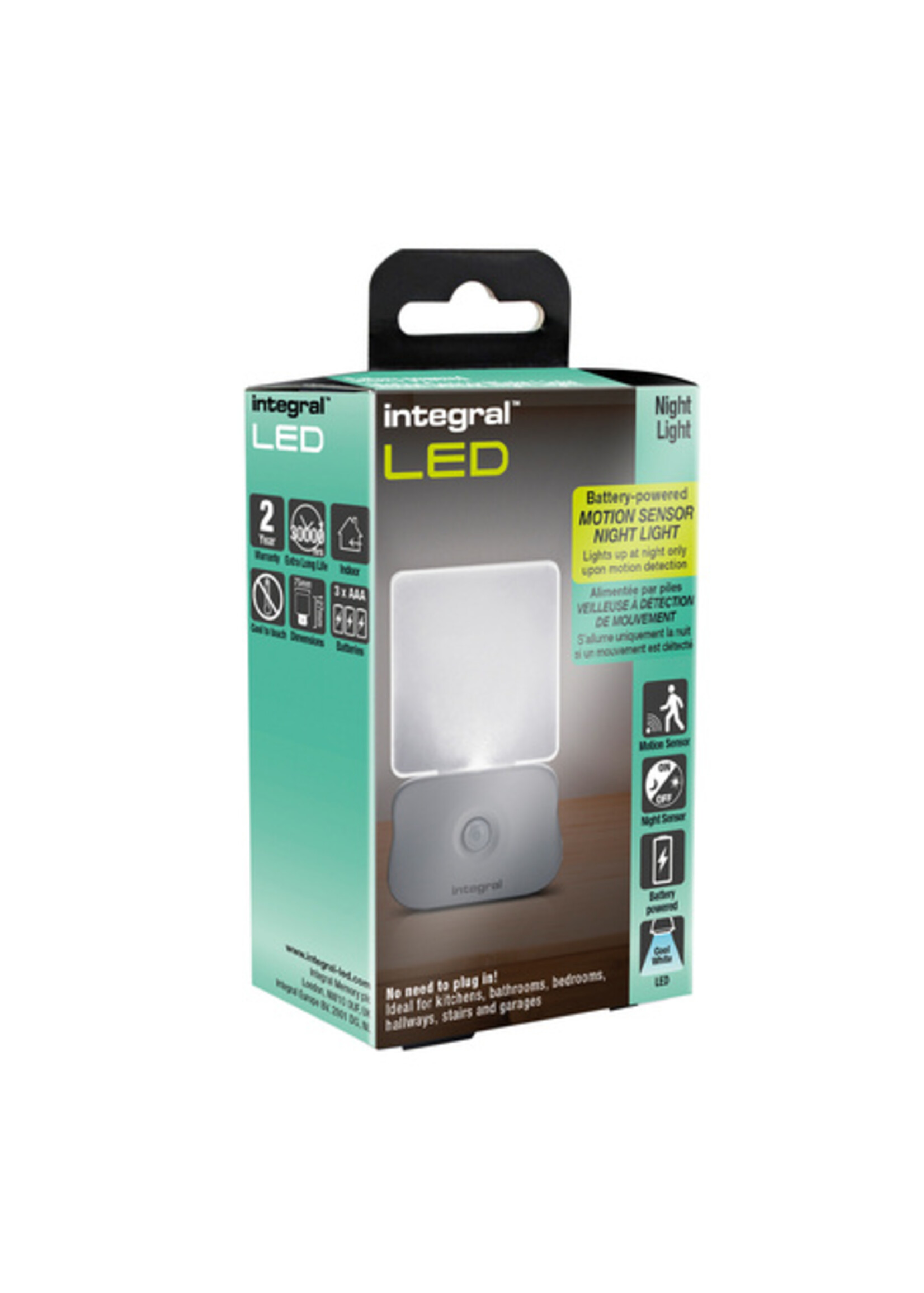 Integral Veilleuse LED Integral 4000K blanc froid 0,5W 7 lumen capteur à piles