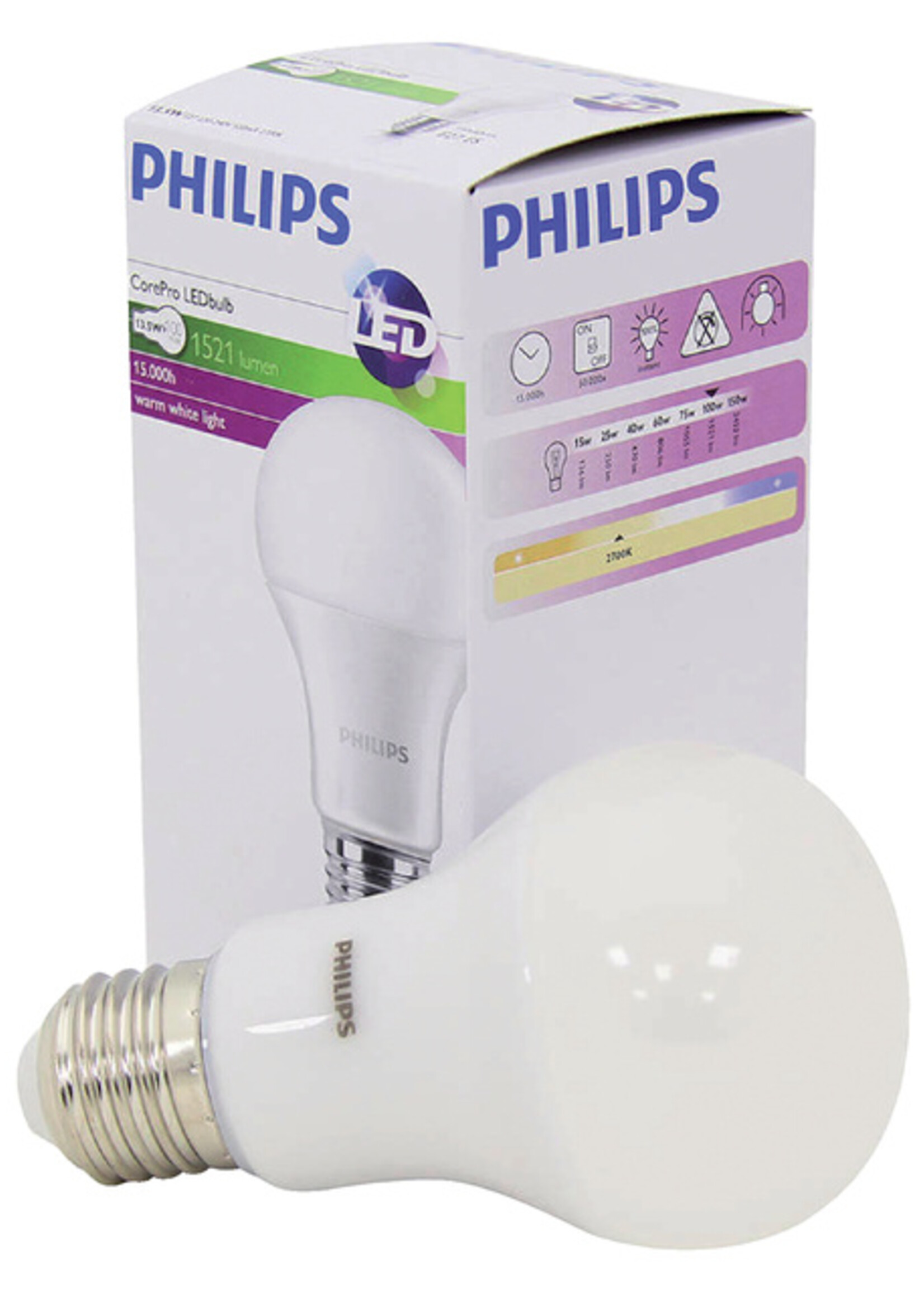 Philips Ampoule LED Philips CorePro LEDbulb E27 13,5W=100W 1520Lumen