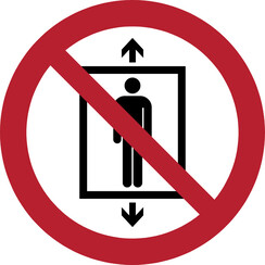 Pictogram Tarifold verboden lift te gebruiken door personen ø200mm