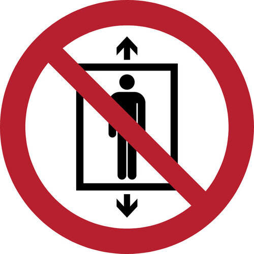 Tarifold Pictogram Tarifold verboden lift te gebruiken door personen ø200mm