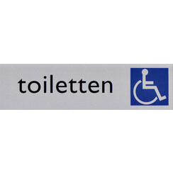 Plaque d'information pictogramme 'Toiletten rolstoel' 165x44mm