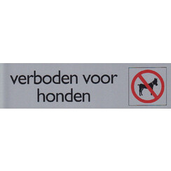 Infobord pictogram verboden voor honden 165x44mm