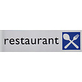 Posta Plaque d'information pictogramme 'Restaurant' 165x44mm