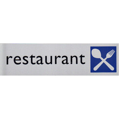 Plaque d'information pictogramme 'Restaurant' 165x44mm